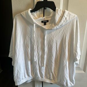 Express Women's White Hoodie Sweatshirt